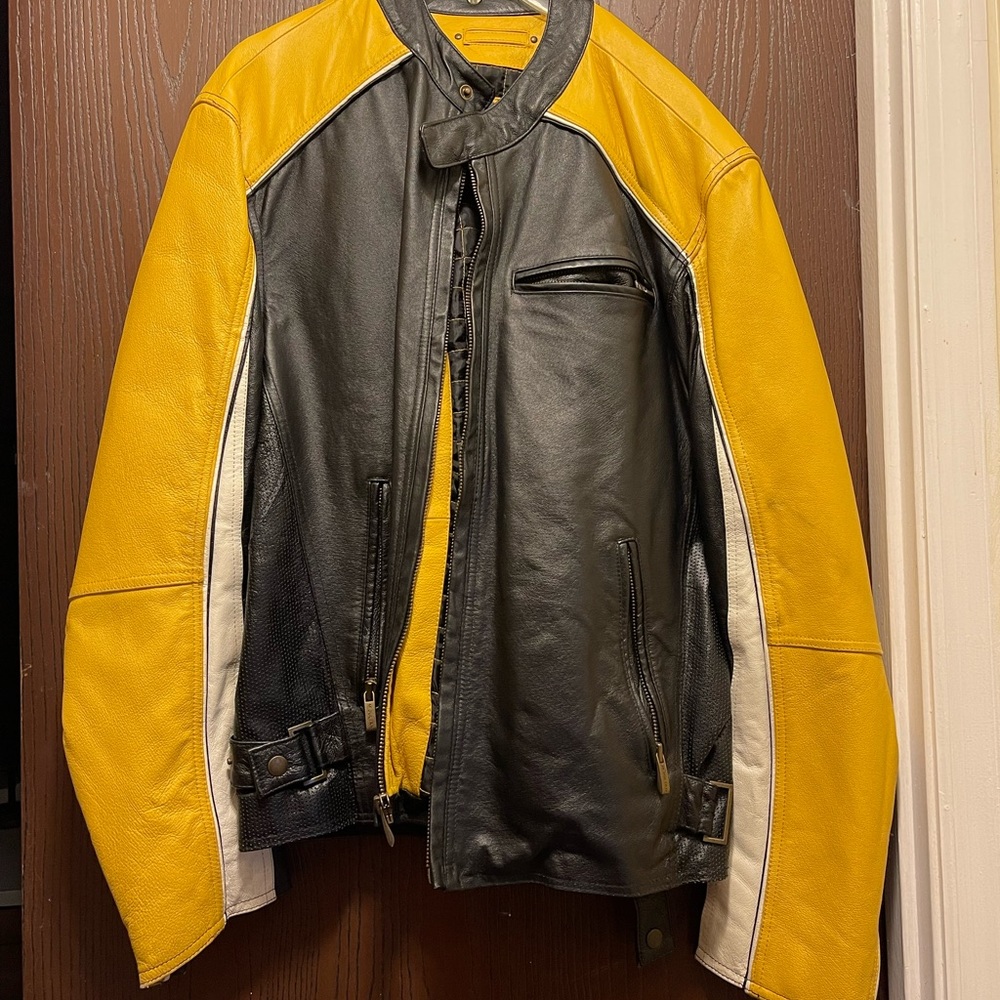 Genuine Leather Mens Biker Jacket. Wilsons Leather M. Julian